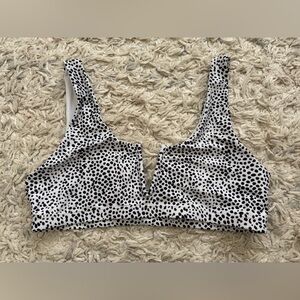 SHEIN Black and White Spotted Swimwear Bikini Top Size Large
